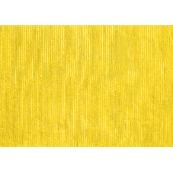 Ahgly Company Indoor Rectangle Solid Yellow Modern Area Rugs, 2' x 3'