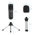thumbnail image 4 of Riwcyla USB Condenser Microphone Computer Mic Kit with Desktop Metal Tripod Stand Windscreen USB Cable for Recording Live Streaming Online Singing Meeting Teaching, 4 of 6