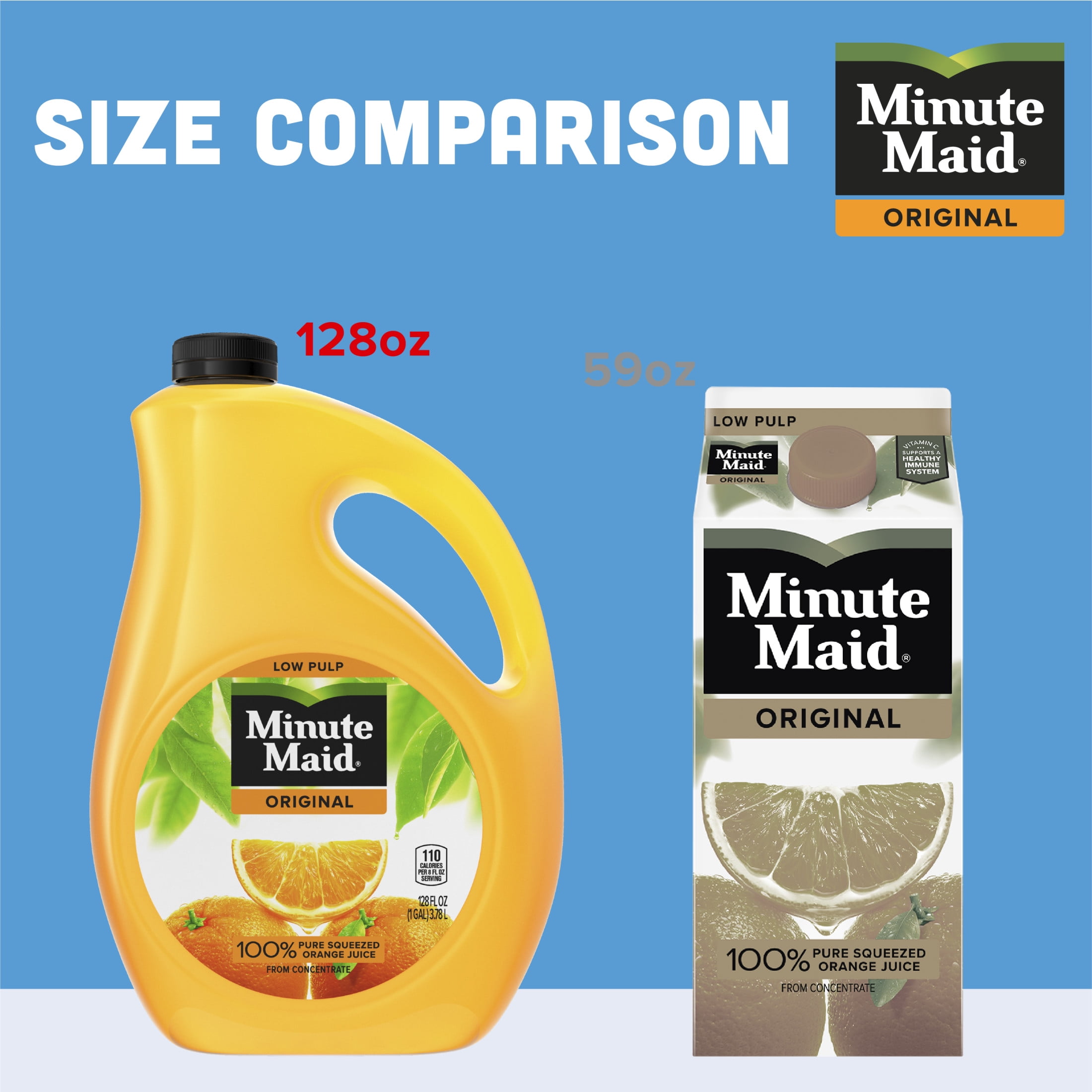 Minute Maid Pulp Free Orange Fruit Juice, 128 fl oz Jug