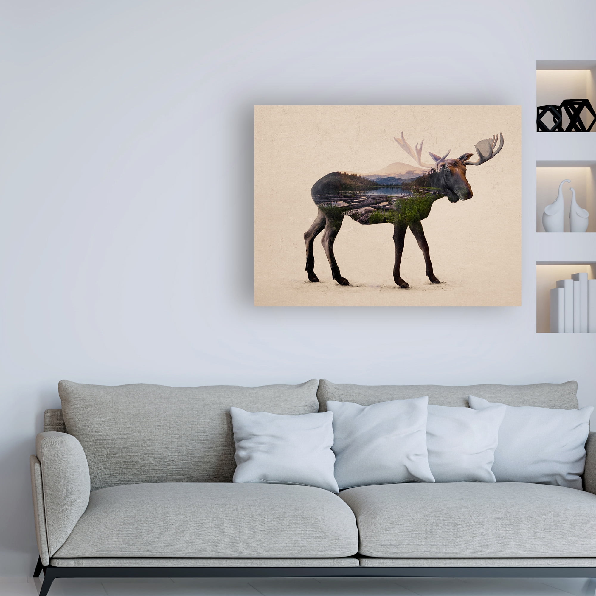 Trademark Fine Art 'The Alaskan Bull Moose' Canvas Art by Davies Babies