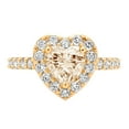 thumbnail image 3 of 2.03 ct Heart Cut Natural Morganite with Simulated Diamond Halo Accents 18K Yellow Gold Womens Engagement Ring, 3 of 6