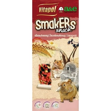 AE Cage Company Smakers Strawberry Sticks for Small Animals [Small Pet Fruit Treats, AE Cage Company, Bird Supplies] 2 count