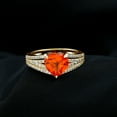 thumbnail image 3 of Rosec Jewels Designer Created Orange Sapphire Ring with Diamond, Heart Ring - 8 mm, 10K Yellow Gold, US 13.00, 3 of 9