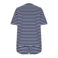 thumbnail image 5 of Vibrex Women's Pajamas Womens Striped Pajamas Sets Summer 2 Piece Matching Short Set Side Split Spring Sleepwear Outfits Pajamas Set Oversized 2 Piece Outfits, 5 of 9