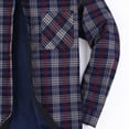 thumbnail image 5 of USNSM Mens Casual Long Sleeve Button Down Shirt Fleece Thickening Lightweight Flannel Shirt Jacket with Plaid Pattern Blue XS, 5 of 9