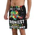 thumbnail image 2 of Logiee I Love With Autism Print Mens Swim Trunks Quick Dry Board Shorts,Breathable Hawaii Beach Shorts Swimwear Bathing Suits-Small, 2 of 6