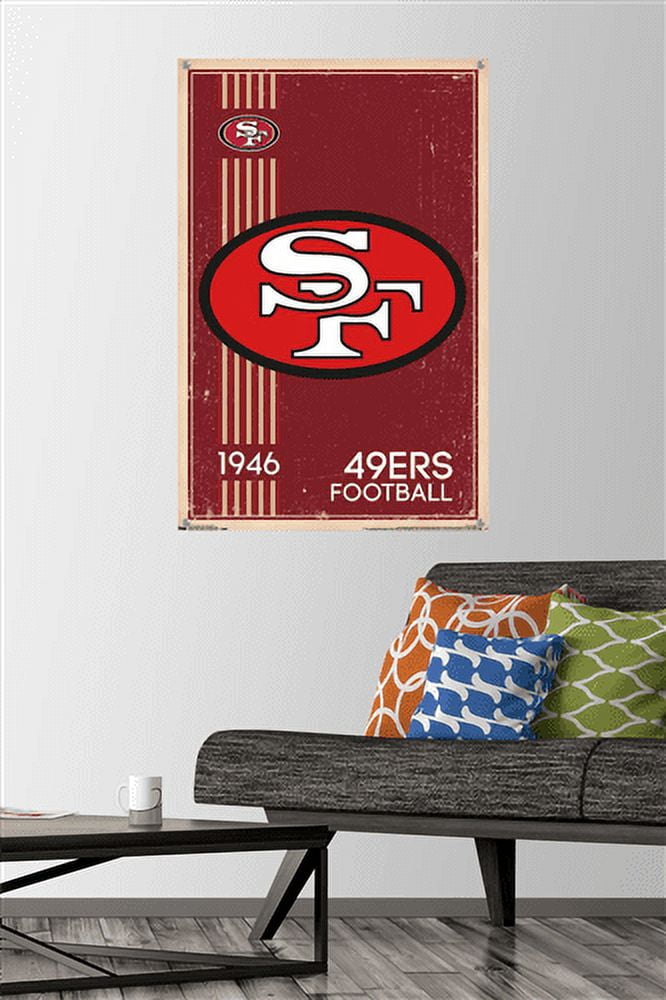 NFL San Francisco 49ers - Retro Logo 14 Wall Poster with Push Pins, 22.375" x 34"