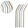 thumbnail image 4 of Labymos 4pcs Multicolor Reusable Stainless Steel Straws Eco-friendly Bent Straw Drinking Metal Straws Random Color, 4 of 8