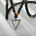 thumbnail image 3 of Men's Natural Stone Beaded Necklace, Tiger Eye Beaded Stone Healing Crystal Necklace for Men, 3 of 4