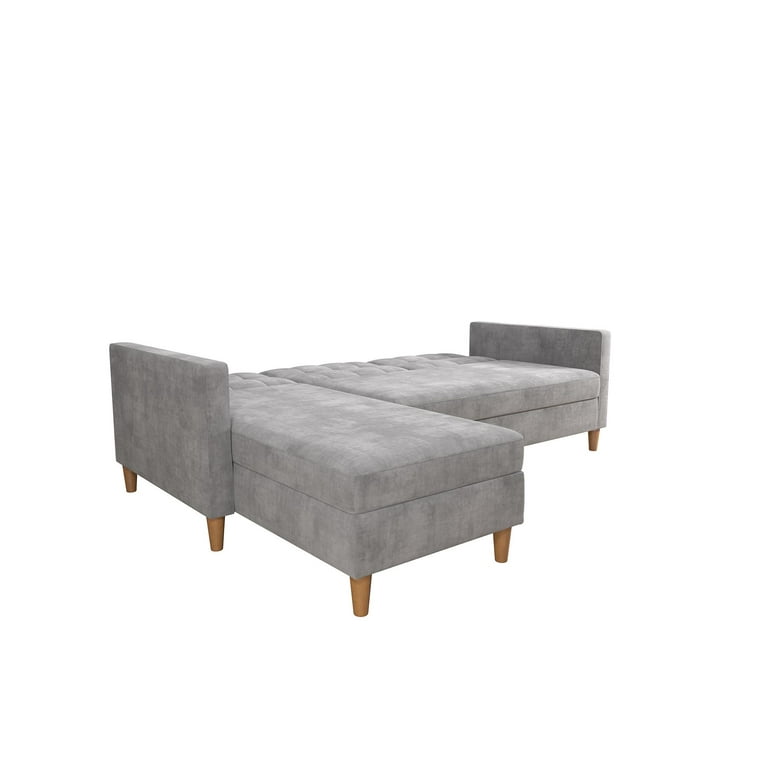 DHP Hartford Storage Reversible Sectional Futon with Chaise Space