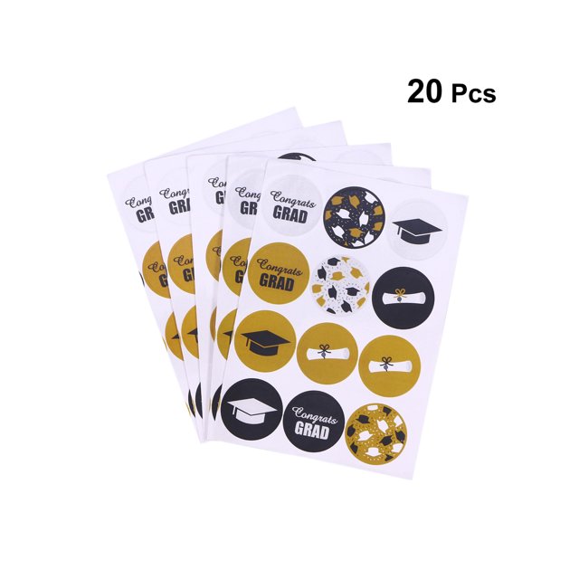 Round Labels Graduation Theme Patterned Decorative Packaging Sticker Label Sticker for Scrapbook Certificate Album Decor