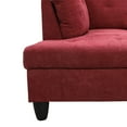 thumbnail image 7 of Hommoo Modern Flannel Living Room Furniture Sets Sectional Couches and Sofas, L-Shaped Sectional Couch Sofa, Red(No Ottoman), 7 of 7