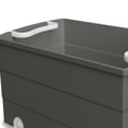 thumbnail image 4 of Mainstays Kids Large Gray Plastic Stackable Rolling Toy Storage Basket with Handles, 4 of 7