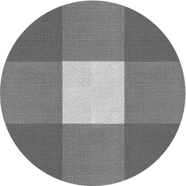 Ahgly Company Tapis Rond Lavable en Machine Intérieur Transitionnel Gris, 3 Pieds Rond