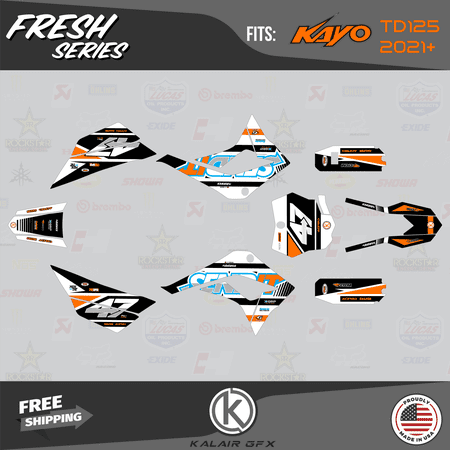 Kalair GFX Graphics Kit for Kayo PIT BIKE TD125 (2021+) Fresh Series