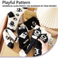 thumbnail image 3 of LDU Women's Thermal Crew Socks, Fleece Lined with Whimsical Alien Pattern for Winter, 6 Pairs, 3 of 8