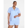 thumbnail image 4 of Joyspun Women’s Mommy and Me Notch Collar Top and Shorts Family Matching Pajama Set, Sizes XS-3X, 4 of 7
