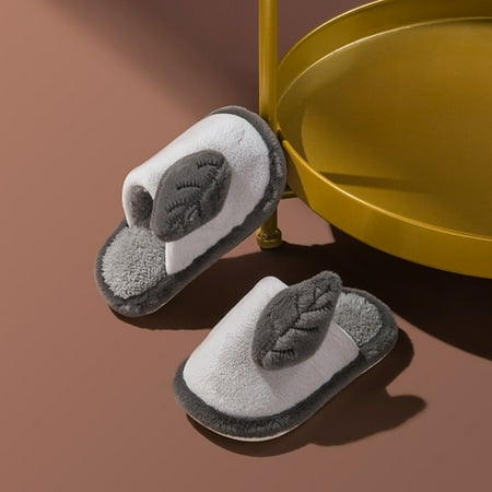 

Fashion Autumn And Winter Cute Boys And Girls Slippers Flat Bottom Round Toe Soft And Comfortable Cartoon Flowers Blue 160