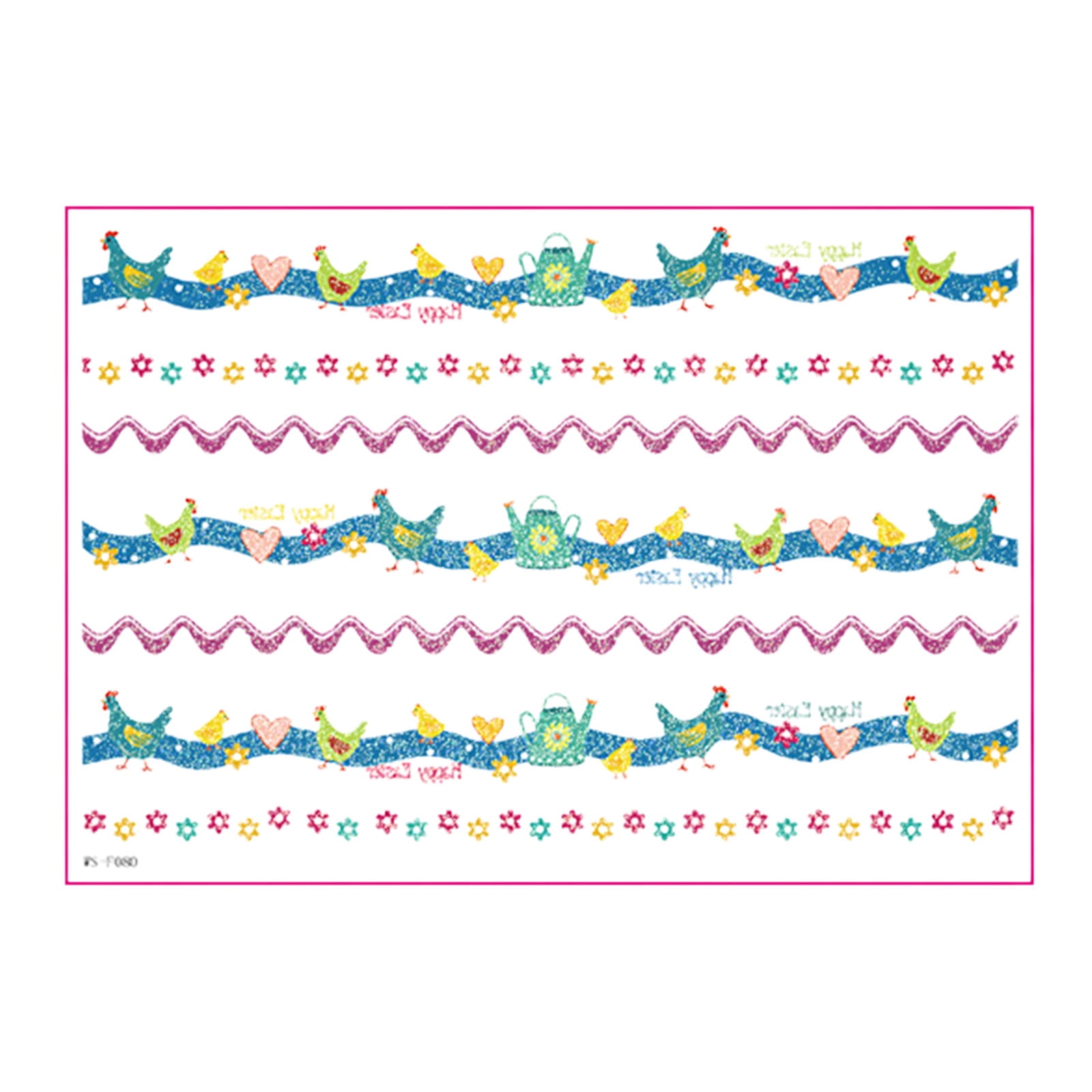 DAMAI Easter Eggs Tattoo Stickers Easter Art Decals Funny Colorful Stickers Cute Rabbit Chick Flower Stars Eggs Tattoo Art Design Decals DIY Party Decoration Supplies for Eggs