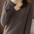 thumbnail image 6 of Aueoeo Women's Thin Sweater Soft Comfortable Long Sleeve Pullover Sweater Solid Color Lightweight Knit Tops, 6 of 7