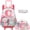 Pink C, variant on Pink Kids Rolling Backpack for Girls Cute Roller Backpacks for School with Lunch Box Pencil Case Wheeled Bookbag with Wheels for Pupil Ages 6-12