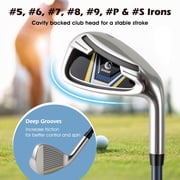 Costway 12 Pieces Men's Complete Golf Club Set Right Hand 460CC #1 Driver & #3 Fairway