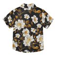 thumbnail image 2 of Dailycode Small Short Sleeve Button Down Shirts Flower and Golden Leaves Casual Shirt 3-10 Years, 2 of 9