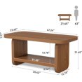 thumbnail image 2 of Tribesigns 47.2" Coffee Table, 2-Tier Coffee Table with Storage, Safe Rounded Corners for Living Room, Bedroom, Brown, 2 of 7