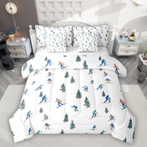 Feelyou Est Sleep Skiing Bedding Comforter Set 7pcs, Outdoor Sports Teen King Bedding Sets