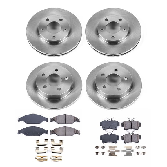 Ultimate Brakes Front and Rear Ceramic Brake Pad and Rotor Kit with Hardware WM81410