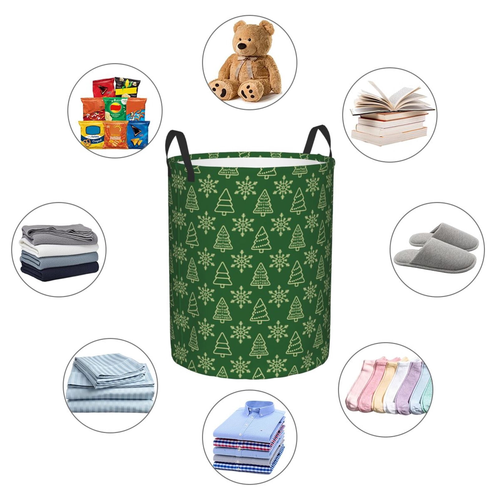 Large Laundry Basket with Handles - Christmas (2) Kids Baby Dirty Clothes Laundry Hamper for Bedroom Aesthetic