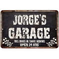 thumbnail image 1 of JORGE'S Garage Black Grunge Sign 12 x 18 Matte Finish Metal 112180005187, 1 of 1