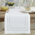 thumbnail image 3 of Saro Lifestyle Classic Hemstitch with Embroidered Border Table Runner, 3 of 3