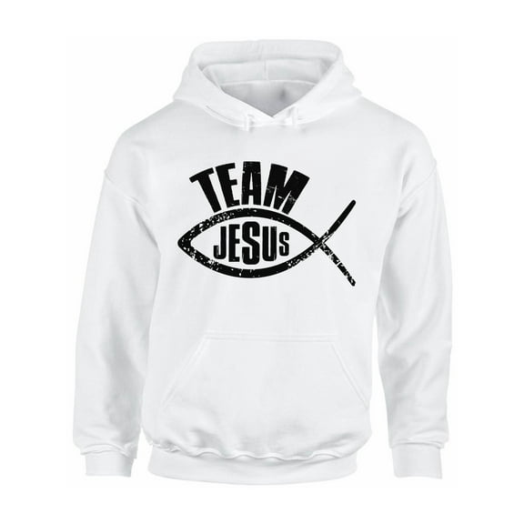 Awkward Styles Team Jesus Unisex Hoodie Fish Hoodie for Him Black Clothes Collection Team Jesus Hoodies for Women Jesus Sweater for Men Christian Gifts for Her Jesus Outfit for Men and Women