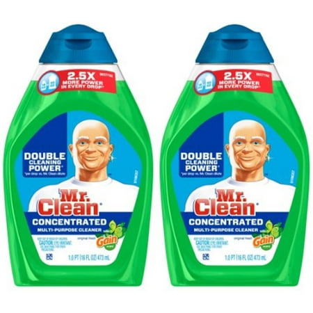 (2 pack) (2 Pack) Mr. Clean Liquid Muscle Multi-Purpose Cleaner, Gain Original Fresh, 16oz.