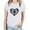 White, variant on Short Sleeve T-shirts for Women with Love Heart & Dog Cat Paws Prints Summer Casual Base Tee Tshirts Crewneck (L, Gray)