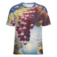 thumbnail image 5 of Fruit Purple Grapes Women's Short Sleeve Tops Casual Blouses T Shirt, 5 of 6