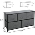 thumbnail image 2 of RTYJGD Rustic 5-Drawer Storage Chest, Foldable Drawer Organizer, Bedroom Living Room Cabinet,Black Grey, 2 of 9