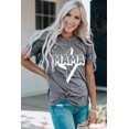 thumbnail image 4 of ABPHQTO Camiseta con gráfico de cuello redondo con estampado de relámpagos de MAMA gris para mujer, 4 of 5