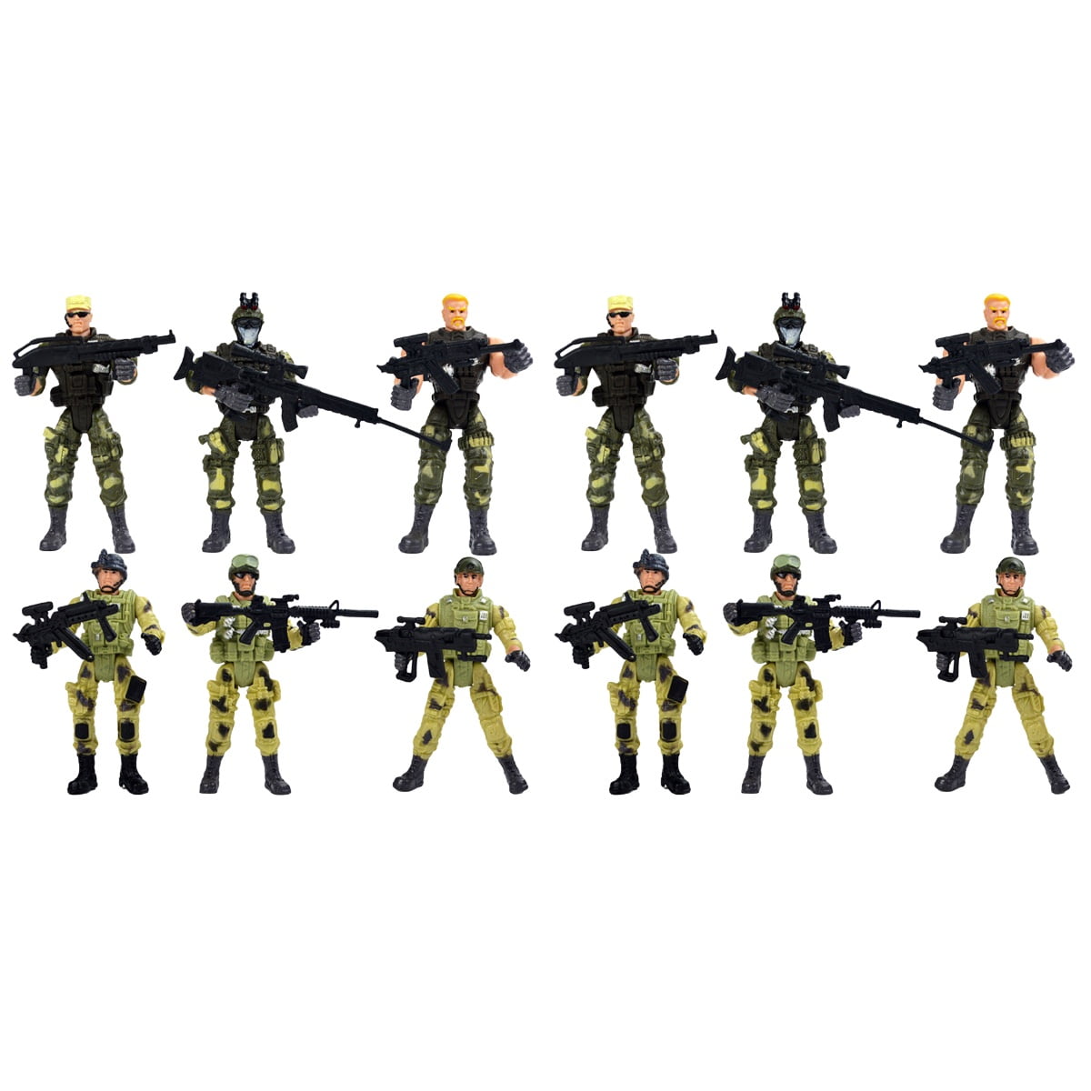 Mini Men Toy Soldiers, Bulk Pack of 100 Soldier Figurines, Guys Playset,  Action Figures in Assorted Poses, and Party Favors , 