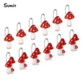 thumbnail image 6 of Sunlit Mushroom Decorative Shower Curtain Hooks, Cute Shower Curtain Rings for Bathroom, Resin, Cottage Decor Shower Curtain Hanger Hooks for Kids, Set of 12, Red, 6 of 7