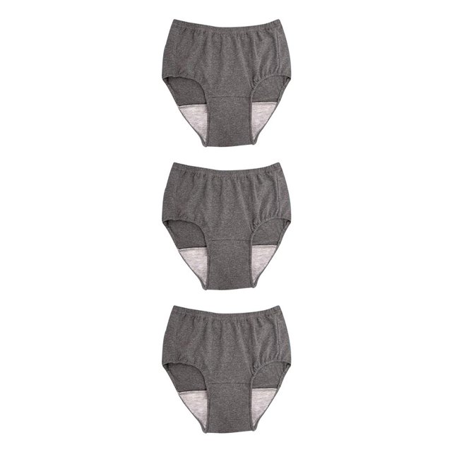 Youkk Reusable Washable Mens Underwear for Incontinence Breathable Briefs Pant 100CC Dark Grey LL 3Set