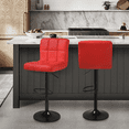 thumbnail image 4 of MoNiBloom Swivel Bar Stool Set of 4, Counter Height Chair Modern Kitchen Dinner Faux Leather Barstools, for Dining Room, Red, 4 of 10