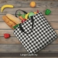 thumbnail image 5 of Wukai Houndstooth Black And White Print Reusable Grocery Bag Shopping Bags with Zipper Shoulder Shopping Handle Bag Suitable for Outdoor Convenient Daily Bag, 5 of 8