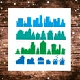 thumbnail image 4 of 1 pc House Pattern Painting Stencil 11.8x11.8 inch Reusable House Landscape Plastic Stencil House Building Silhouette Stencil for Painting on Wood Wall Fabric Furniture DIY Home Decor, 4 of 8