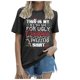 thumbnail image 1 of Camiseta informal de cuello redondo con estampado para mujer: prenda cómoda y elegante para el día a día y el entrenamiento, 1 of 4