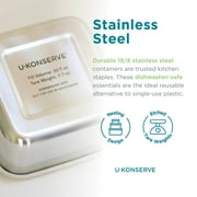 U-Konserve Stainless Steel Food Storage Bento Box Container, Leak Proof Silicone Lid Dishwasher Safe - Plastic Free (15oz Clear)