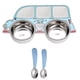 thumbnail image 1 of Plato de cena de coche para niños de acero inoxidable 304, cuenco de suplemento de comida para bebés extraíble y lavable, juego de platos de plástico divididos de dibujos animados creativos Aespa kaili Sencillez, 1 of 5
