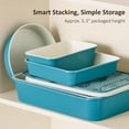 thumbnail image 6 of 7-piece Nonstick Ceramic Baking Pans Set - Bakeware Sets Including Cookie Sheets For  Muffin Pan Bread Cake Loaf Roasting And Rack Light Blue & White, 6 of 9