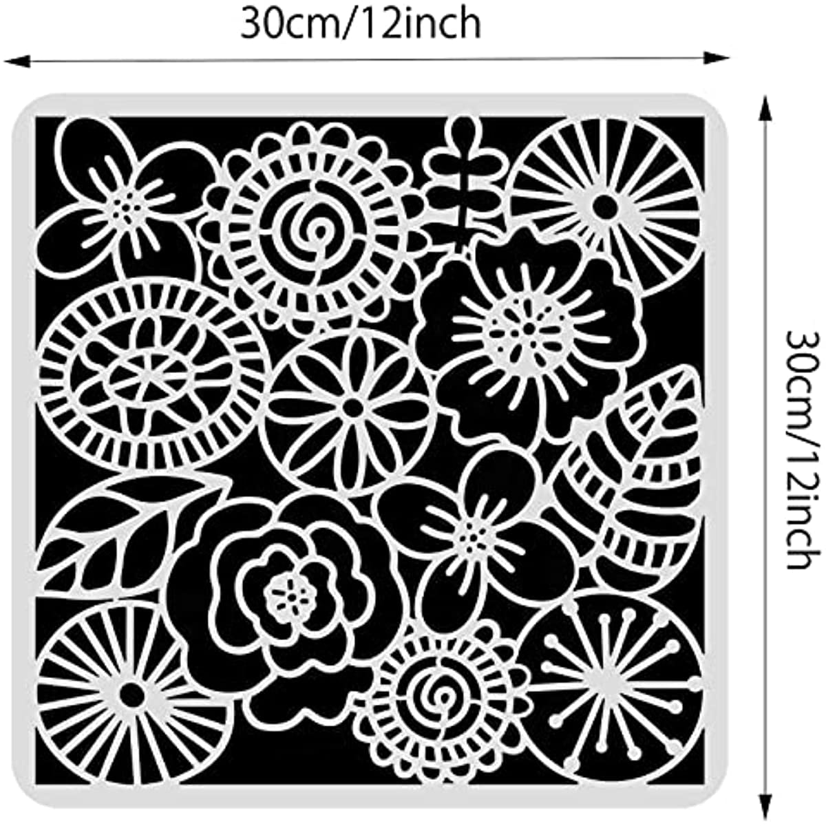 Large 12x12 Inch Dahlia Stencil for Painting on Wood, Canvas, Paper,  Fabric, Walls and Furniture - Flower Stencil - Reusable DIY Art and Craft